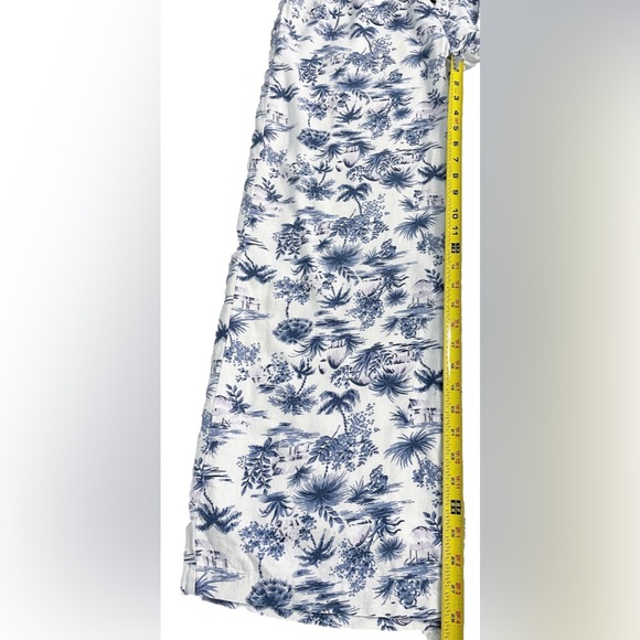 Abercrombie & Fitch Women’s Pants Small Blue White Floral Linen Blend Wide Leg - Picture 9 of 13